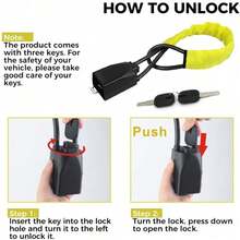 Seat Belt Lock Steering Wheel Lock Car Security Anti-Theft Device Yellow - Default - View 10