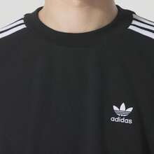 Adidas Originals 男士舒適寬鬆圓領套頭衫，極簡無帽運動休閒上衣，長袖，JN9786 - 黑色 - 查看 4