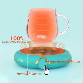Calentador de taza eléctrico alimentado por USB de 5 pulgadas/Almohadilla de calentamiento de taza a temperatura constante - Mantiene las bebidas calientes a 55°C, calentador de taza con mezclado automático magnético rotatorio, perfecto para café, té, agua y chocolate caliente - Regalos de Halloween para mujeres