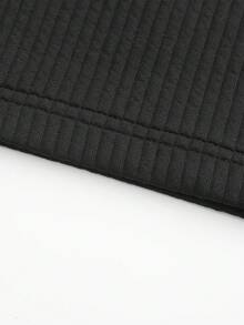 Men's Black V-Neck Polo Shirt, New Stylish Design Collared Pullover Top For Spring & Autumn