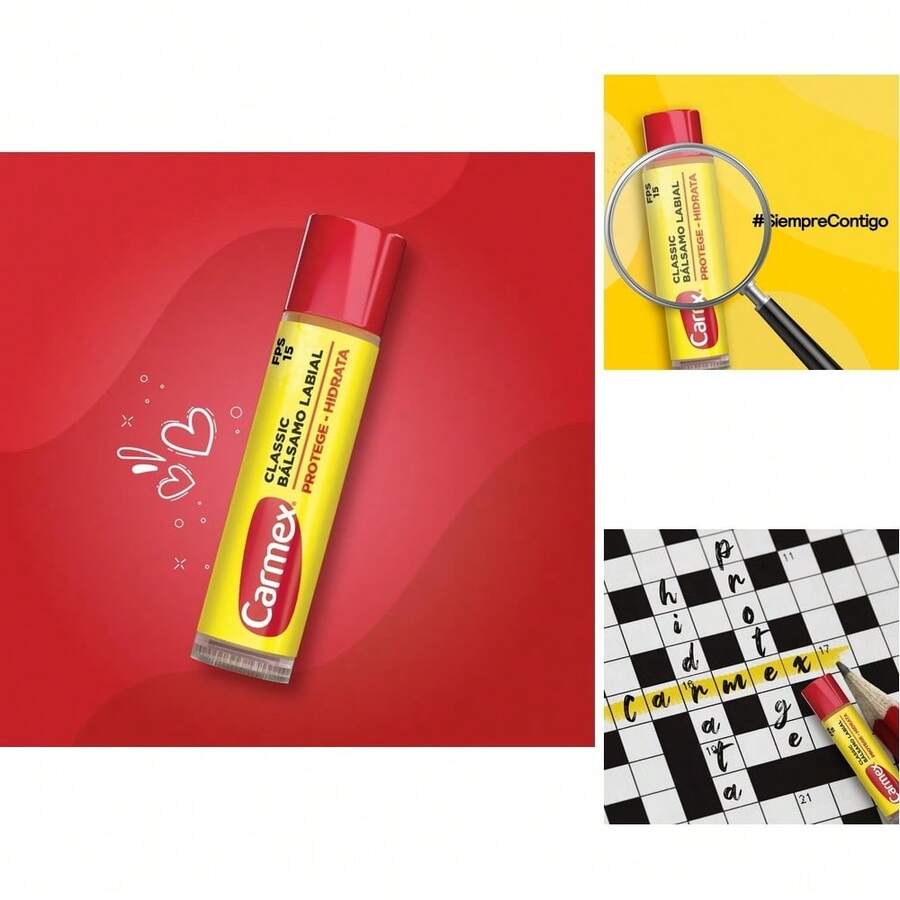 álsamo Labial Hidratante en Barra Natural de 4. 25 gr - Para Labios Secos y Agrietados, Protecció Solar FPS 15, Sabor Clásico - Transparent - Ver 1