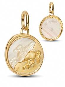 1pc Fashionable Charm Electroplated Gold Beaded Pendant, Versatile For DIY Bracelet, Necklace, Gift - Yellow Gold - View 5