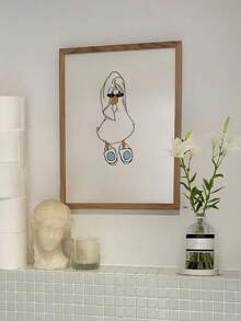 1幅趣味鸭子帆布艺术画，幽默浴室墙面装饰，复古农舍风格，乡村鸭子头巾艺术，时尚家居装饰，客厅，卧室，办公室帆布海报，无框 - 彩色 - 查看 1