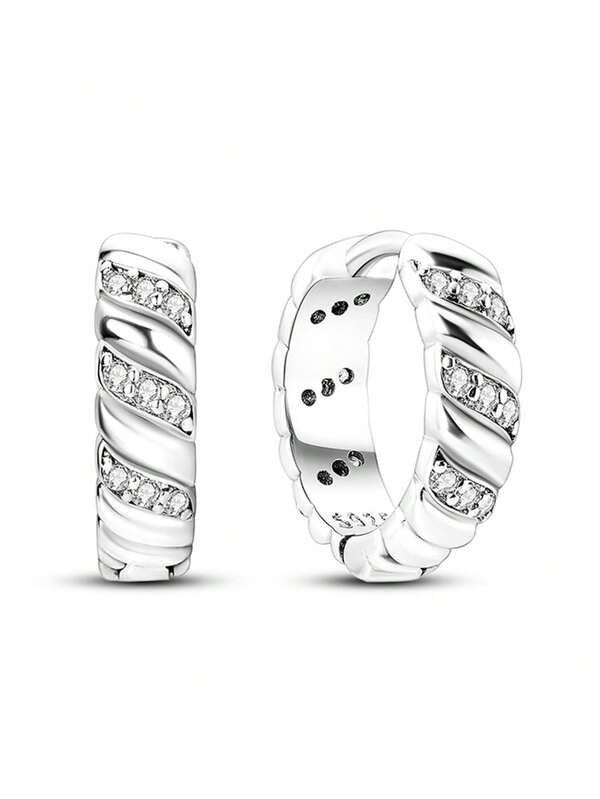 1 par de pendientes de aro de circonita cúbica hipoalergénicos para mujeres, pendientes minimalistas y delicados de diseño clásico para uso diario, regalo de cumpleaños