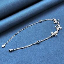 925 Sterling Silver Three Butterflys Charm Bracelet For Women Birthday Party And Daily Wear Elegant Accessories Fashion Jewelry For Holiday Gift / Valentine's Day Gift