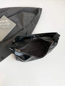 时尚大容量女士单肩托特包，设计感十足 - 黑色 - 查看 4