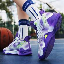 男鞋时尚运动鞋透气跑步鞋男士足弓支撑篮球鞋防滑运动鞋尺码：38-46 - 白紫 - 查看 5