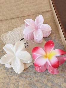 1pc/3pcs Iridescent Daisy Flower Claw Clips, Ombre Hair Clips, Fashion Hair Claw Suitable For Beach Vacation, Photo Shooting, Daily Wear Hair Accessories Autumn Hair Clutch Fall Fashion Hair Claw Winter