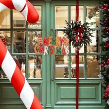 1 件圣诞快乐门饰姜饼人木制标志门挂圣诞装饰品圣诞节前门/墙壁装饰派对用品 - 彩色 - 查看 6