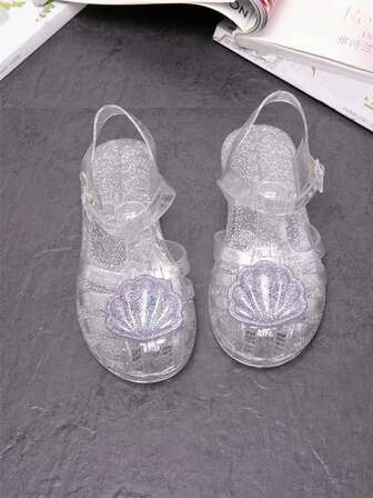 时尚休闲儿童水晶公主凉鞋，女童户外果冻平底凉鞋适合外出、度假、日常穿着