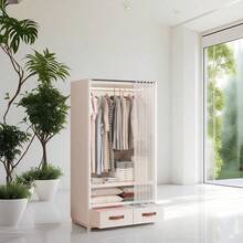 Limited Stock: 2-Drawer Metal Wardrobe With Hanging Rail | Tool-Free Assembly Wardrobe Storage Unit | High-Capacity Bedroom/Dormitory Storage Cabinet | Free Delivery Included Limited Stock: Double-Drawer Metal Wardrobe With Hanging Rail | Tool-Free Assembly Wardrobe Storage Unit | High-Capacity Bedroom/Dormitory Storage Cabinet | Free Delivery - Trắng 1 - Xem 1