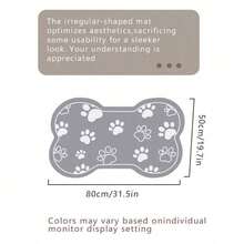 1 Piece Diatomaceous Earth Dog/Cat Bowl Mat, Pet Lover's Quick Drying Waterproof Absorbent Easy To Clean, Suitable For Dog And Cat Lovers, Herringbone And Paw Print Pattern, Black, Washable - Multicolor - View 16