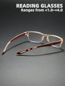 Reading Glasses, New Cat Eye Half-Frame Bifocal Glasses With Flexible Spring Temples, High-Definition Lens For Long-Term Wear Without Dizziness, Suitable For Reading/Sewing/Business/Office/Elegant/Daily Use, Lightweight Round Frame, Anti-Slip For Sports, Comfortable For Computer, Phone, And Book Reading, Prevent Eye Fatigue, Portable Design Fits Various Face Shapes, Great Gift For Holidays, Parents, Halloween, Valentine's Day, Christmas - 香檳色 - 查看 3