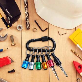 6 pièces Jeu de embouts de tournevis hexagonaux avec barre d'extension et adaptateur à dégagement rapide, compatible avec les outils électriques et manuels (6 couleurs)