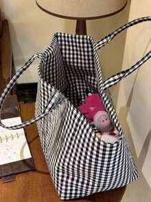 2026 New Leopard Print Canvas Tote Bag, High-End Casual Commuter Shoulder Bag With Large Capacity For Women