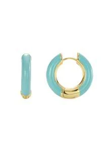 Charm-In 1 par de pendientes de piedra de circonita geométrica con baño de oro de 18K, regalo para el Día de San Valentín, Día de la Madre