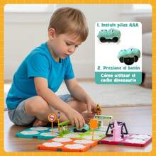 Juguetes de Construcción de Pistas para Niños, Juguetes de Coches de Dinosaurios Eléctrico, Juego de Pista Montessori, Regalos para Niños y Niñas - 1 - Ver 4