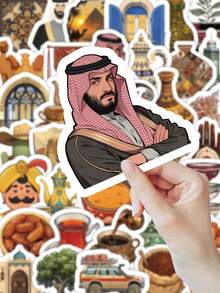 50 PIEZAS/PAQUETE Pegatinas de vinilo de la cultura de Oriente Medio, suministros para scrapbooking, útiles escolares lindos, accesorios de escritorio, regalo encantador para decorar el escritorio, manualidades, diario y proyectos