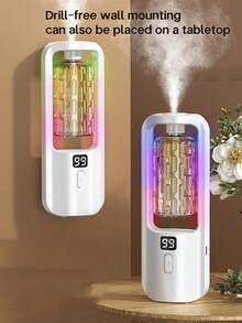 Automatic Aroma Diffuser - Home/Hotel Essential Oil Diffuser, Long-Lasting Room Fragrance Mist, Air Freshener For Office, Rechargeable, Desktop/Wall-Mountable, 5 Adjustable Modes, 6 Fragrance Oils (Ocean, Cologne, COCO, White Tea, White Peach Oolong, Pink Encounter, 7-Color Ambiance Lighting) - Multicolor - View 8