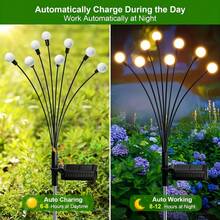 2/4/6/8-Piece Outdoor Garden Path Lights, Solar-Powered Firefly String Lights, IP44 Waterproof Rating, Solar Decorative Lighting For Patios And Yards, Made Of Weather-Resistant Plastic, Easy To Install (Mounting Accessories Included) - Warm Color - View 8