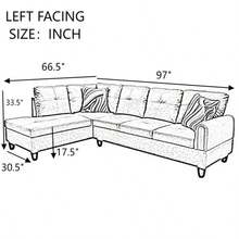 L-Shaped Sofa Sectional With Recliner,  Loveseat/Living Room/Apartment/Office Sofa, Couch/Futon/Bean Bag/Furniture/Muebles Para Sala - Latte(Left) - 查看 4