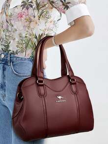 Genuine Soft Pu Leather Handbags For Women Vintage Shoulder Tote Bag Luxury Designer Ladies Large Capacity Purse Bags