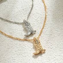 1件男女通用西部牛仔靴造型不锈钢水钻吊坠项链 - 項鍊 - 查看 6