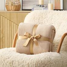 Sofa Blanket Living Room Cover SetFleece Blanket Twin Size, Soft Cozy Twin Blanket, Fuzzy Flannel Blanket Bed, Sofa, Couch, Travel, Camping, 60 X 80 Inches - 淺駝色 - 查看 3