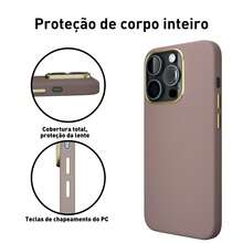 Capa de silicone premium para telefone com sensação de pelei IP 7G/8G/7Plus/8Plus/XR/XS MAX/11/12/13/14/15 Pro Max - Aieia Rosa - Visão 3