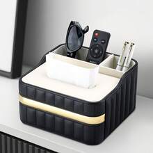 Hộp đựng khăn giấy da PU hai ngăn hình bầu dục, giá đựng khăn giấy đa năng, hộp đựng điều khiển từ xa, hộp đựng đồ trang nhã, hộp đựng khăn ăn (Quà tặng ngày lễ) - Nhiều màu - Xem 9