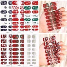 Tiras de unhas de gel semi curadas, adesivos retrô de Natal com padrões clássicos como flocos de neve e renas, funcionam com qualquer lâmpada de unha, adesivos de decoração de unhas com qualidade de salão, adesivos de decoração de unhas faça você mesmo para mulheres e meninas, salão de arte de unhas - Multicolorido - Ver 2