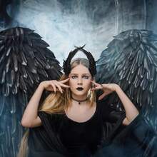 Angel Wings Hair Clips Angel Demon Hair Barrettes Ballet Headpiece Halloween Hair Accessories For Carnival Party Masquerade Black