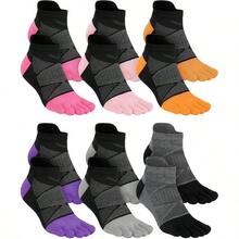 20256 Pairs Women Men Ankle Toe Socks Cotton Warm Crew Toe Separator Socks For Athletic Running - Nhiều màu - Xem 1