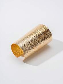 1 pieza Brazalete de metal martillado de estilo vintage y extra grande para mujeres