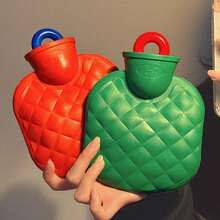 Lindo bolso de agua caliente mini a prueba de explosiones para calentar el vientre, con funda extraíble y reutilizable para calentar los pies y las manos - Multicolor - Ver 2