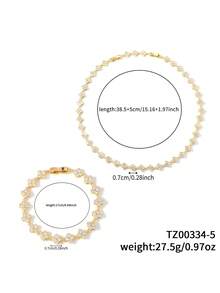 Bộ 2 chiếc vòng tay và vòng cổ bằng đồng Cubic Zirconia hình cỏ ba lá, thích hợp làm quà tặng cho phụ nữ, đeo hàng ngày - Cỏ bốn lá - Xem 14