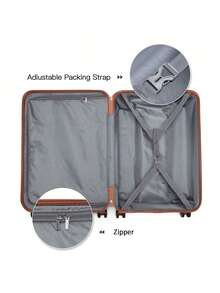 4/2-Piece Luggage Set With Cosmetic Case – Lightweight Hard-Shell Suitcases Made Of ABS+PC With TSA Lock & 360° Double Wheels – 20" Carry-On & 24"/28" Checked Luggage – Stylish Travel Suitcase For Holidays, Business Trips & Gifts – YKK Zipper - 米色 - 查看 9