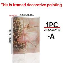 1件圣诞芭蕾舞女演员墙饰，胡桃夹子芭蕾舞主题圣诞装饰，粉色芭蕾节日可打印艺术，帆布壁挂，房间海报，家居装饰，房间装饰美学，房间装饰用品。可选画框，房间装饰。 - 1pc - 查看 5