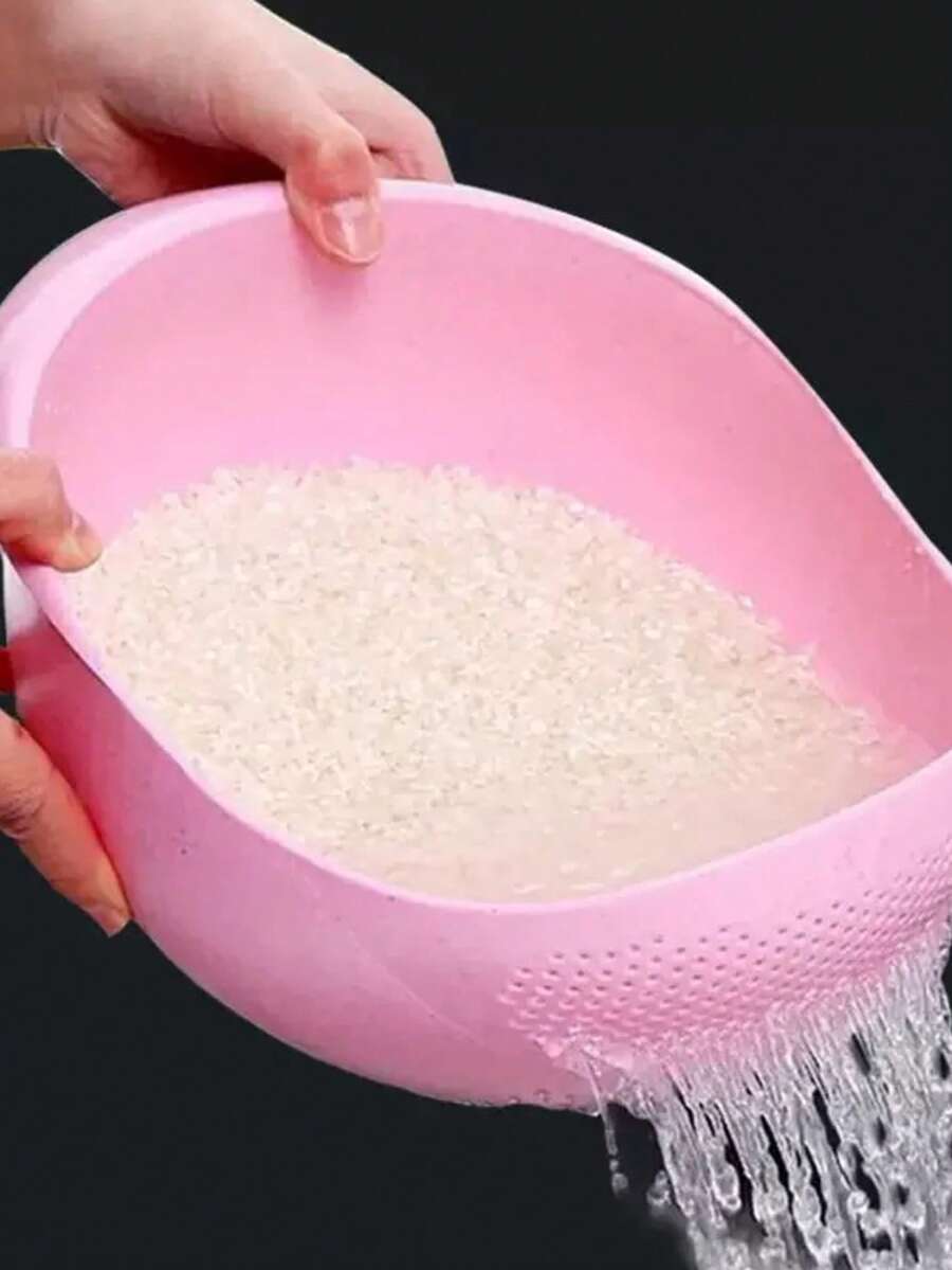 厨房淘米漏勺家用沥水篮蔬菜水果洗菜盆 - 彩色 - 查看 1