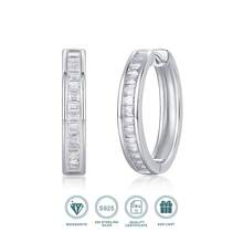 1 对梯形切割莫桑石耳钉，18K 白金镀 925 纯银，经仪器测试，附 GRA 证书，低致敏材料，适合毕业典礼、婚礼、圣诞节、派对和日常佩戴 - 銀色 - 查看 6