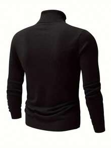 3pcs Men's Casual Comfortable Thermal Lined Turtleneck Sweaters, Slim Fit, Suitable For Indoor And Outdoor Activities, Can Be Gifted To Couples, 100% Polyester, Multiple Colors Available - Multicolor - View 6