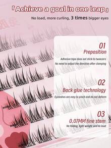 36 cílios postiços sem cola, extensões de cílios segmentadas, cílios de girassol de ponta dupla, cílios de cluster único, olhos alargados, fáceis de aplicar, prontos para usar, adequados para festas, apresentações, encontros, reuniões, vida diária e diversas ocasiões - Preto - Ver 6