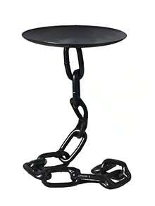 1pc Vintage Industrial Metal Candle Holders, Gothic Medieval Chain Link Candlesticks, Tabletop Lacquered Finish, Black Wrought Iron For Party Centerpiece, Holiday Decor,Room Decor,Gifts