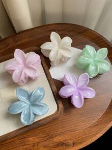 1/5pcs/Set Ladies Elegant Multi-Color Marble Acrylic Flower Hair Claws Suitable For Buns, Ponytails, Everyday Wear,Flower Claw Claw Clips Hair Clips Hair Jaw Clip Hair Clamps Hair Clutch Hair Claw Clip Winter Hair Accessories - Multicolor - View 10