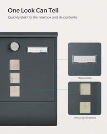 Wall-Mount Mailboxes - رمادي - مشاهدة 2