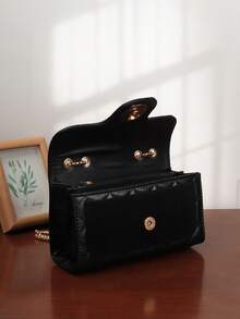 Geantă de umăr pentru femei la modă vintage, geantă elegantă cu lanț, husă mică pentru telefon din piele texturată