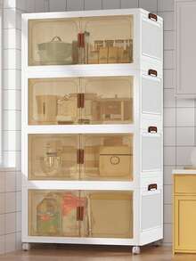 2/3 Layers    Storage Bins With Lids Large Stackable Storage Bins With Wheels And Door Storage Containers Box For Closet Organizers And Storage Plastic Drawer Storage For Bedroom Office Kitchen School - 黑與白 - 查看 9