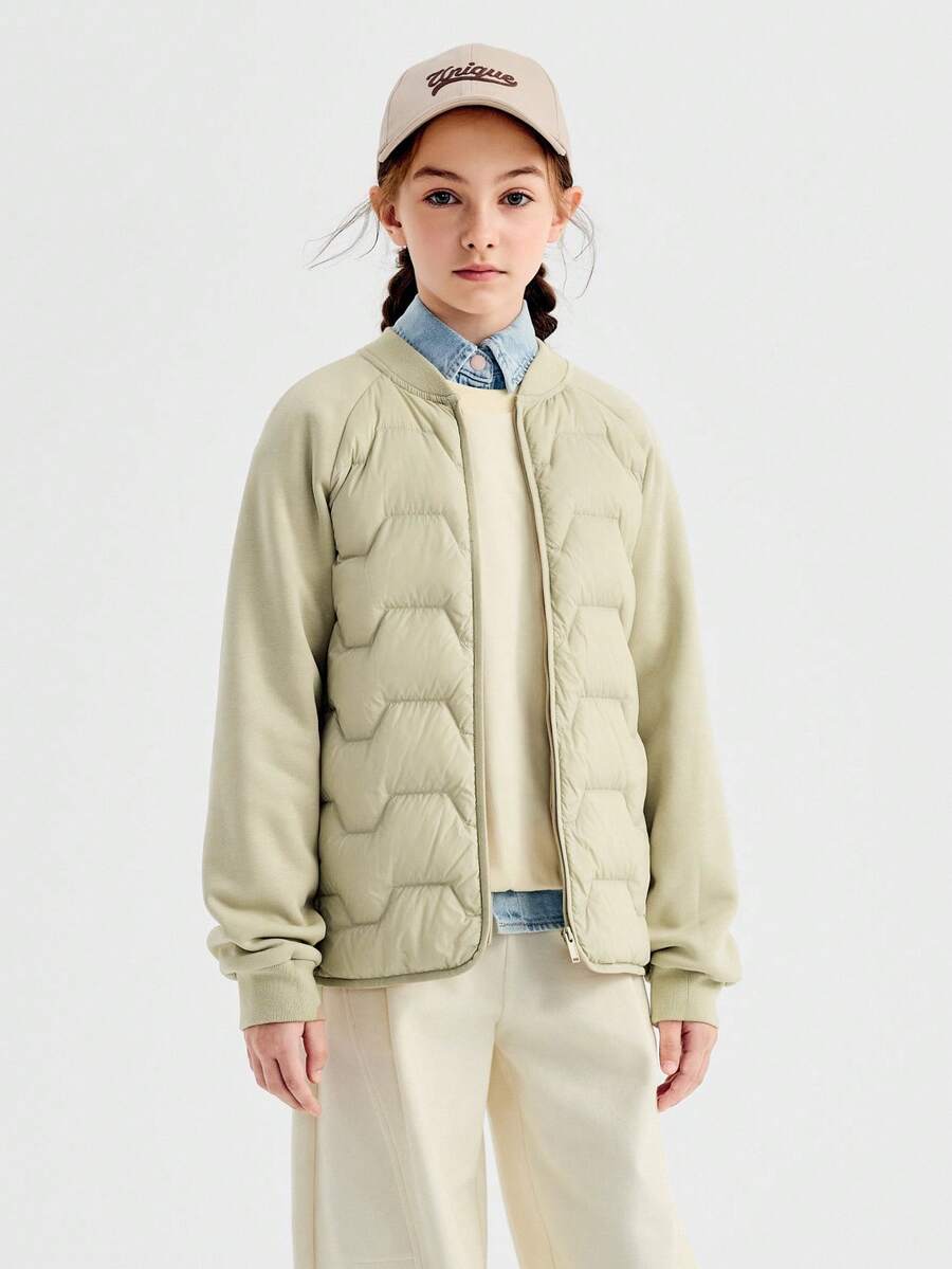 Balabala 2025年冬季女童轻便羽绒服 防水保暖 - 卡其 - 查看 1