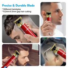 LARGNER LARGNER 4 In1 RED Hair Cutting Grooming Kit Professional Hair Clippers And Shaver Set Cordless Beard Trimming For Men, Rechargeable Barber Clippers Set Men Electric Foil Shaver Suitable For Christmas Gift,Halloween New Year's Christmas Gifts