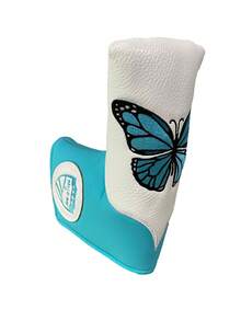 1pc 'Butterfly' Pattern Blade Putter Head Cover, Putter Head Cover Blade, Magnetic Closure Blade Putter, Mid Mallet Putter Cover